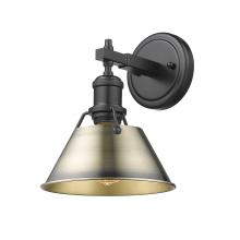  3306-BA1 BLK-AB - Orwell BLK 1 Light Bath Vanity in Matte Black with Aged Brass shade